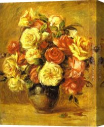 Pierre Canvas Paintings - Bouquet of Roses (Bouquet de roses) by Pierre Auguste Renoir