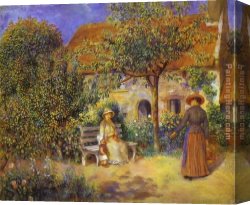 Scene Canvas Paintings - Garden Scene in Britanny by Pierre Auguste Renoir