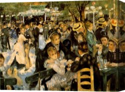 Pierre Canvas Paintings - La Moulin de la Galette by Pierre Auguste Renoir