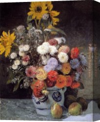 Pierre Canvas Paintings - Mixed Flowers In An Earthware Pot by Pierre Auguste Renoir