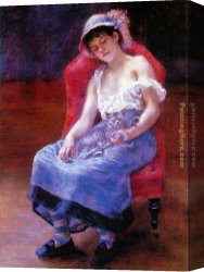 Pierre Canvas Paintings - Sleeping Girl by Pierre Auguste Renoir