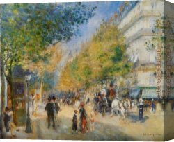 Boulevard Montmarte Canvas Paintings - The Great Boulevards by Pierre Auguste Renoir