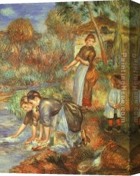 Pierre Canvas Paintings - The Washer-Women by Pierre Auguste Renoir