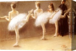 Carrier-belleuse Canvas Paintings - At The Barre by Pierre Carrier-Belleuse