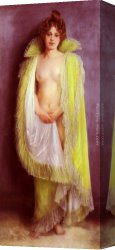 Carrier-belleuse Canvas Paintings - Femme En Deshabillee Verte by Pierre Carrier-Belleuse