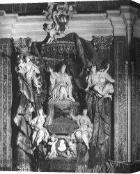 St Gregory Delivers The Soul of a Monk Canvas Paintings - Monument of Pope Gregory XV by Pierre Etienne Monnot