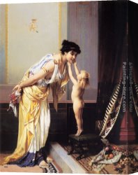 Oliver Canvas Paintings - A Warm Exchange by Pierre Oliver Joseph Coomans