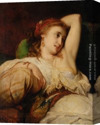 Oliver Canvas Paintings - Odalisque by Pierre Oliver Joseph Coomans