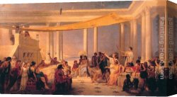 Oliver Canvas Paintings - Sappho at Mitylene by Pierre Oliver Joseph Coomans