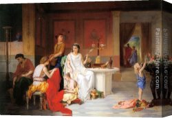 Oliver Canvas Paintings - The Last Hour of Pompei by Pierre Oliver Joseph Coomans