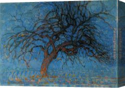 Pear Tree Canvas Paintings - Avond Evening Red Tree by Piet Mondrian