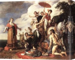 Pieter Canvas Paintings - Odysseus and Nausicaa by Pieter Lastman