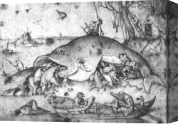 Bruegel Canvas Paintings - Big Fishes Eat Little Fishes by Pieter the Elder Bruegel