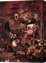 Bruegel Canvas Paintings - Dulle Griet (detail) by Pieter the Elder Bruegel