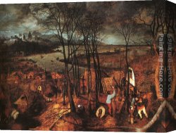 Bruegel Canvas Paintings - Gloomy Day by Pieter the Elder Bruegel