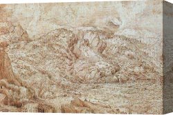 Bruegel Canvas Paintings - Landscape of the Alps by Pieter the Elder Bruegel