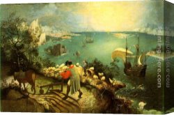 Pieter Canvas Paintings - Landscape with the Fall of Icarus by Pieter the Elder Bruegel