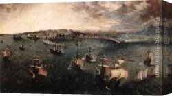 Bruegel Canvas Paintings - Naval Battle in the Gulf of Naples by Pieter the Elder Bruegel