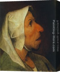 Bruegel Canvas Paintings - Portrait of an Old Woman by Pieter the Elder Bruegel