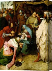 Bruegel Canvas Paintings - The Adoration of the Kings by Pieter the Elder Bruegel