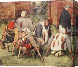 Bruegel Canvas Paintings - The Beggars by Pieter the Elder Bruegel