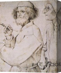 Painter's Canvas Paintings - The Painter and the Buyer by Pieter the Elder Bruegel