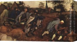 Bruegel Canvas Paintings - The Parable of the Blind Leading the Blind by Pieter the Elder Bruegel