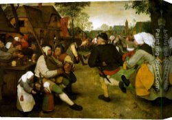 Bruegel Canvas Paintings - The Peasant Dance by Pieter the Elder Bruegel