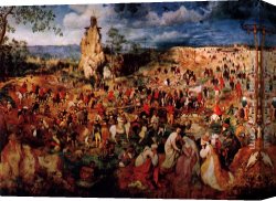 Bruegel Canvas Paintings - The Procession to Calvary by Pieter the Elder Bruegel