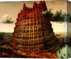 Bruegel Canvas Paintings - The "Little" Tower of Babel by Pieter the Elder Bruegel