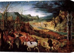 Return Canvas Paintings - The Return of the Herd by Pieter the Elder Bruegel