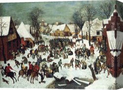 Bruegel Canvas Paintings - The Slaughter of the Innocents by Pieter the Elder Bruegel