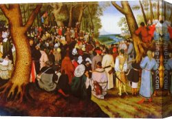 Pieter Canvas Paintings - A LandScape With Saint John The Baptist Preaching by Pieter the Younger Brueghel
