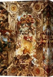 Allegory Canvas Paintings - Allegory Of Divine Providence by Pietro da Cortona