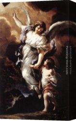 Angel Canvas Paintings - The Guardian Angel by Pietro da Cortona