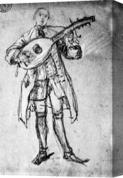 Longhi Canvas Paintings - Lute Player by Pietro Longhi
