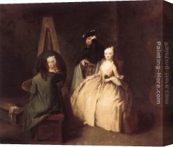 Painter in His Studio Canvas Paintings - Painter in his Studio by Pietro Longhi