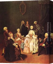 Longhi Canvas Paintings - Patrician Family by Pietro Longhi