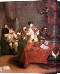 Longhi Canvas Paintings - The Concert by Pietro Longhi