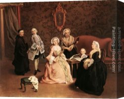 Longhi Canvas Paintings - The Little Concert by Pietro Longhi