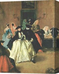 Longhi Canvas Paintings - The Ridotto by Pietro Longhi