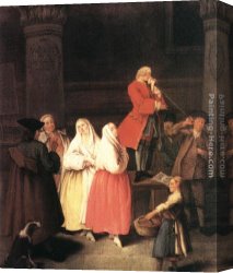 Longhi Canvas Paintings - The Soothsayer by Pietro Longhi
