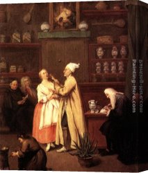 Longhi Canvas Paintings - The Spice-vendor's shop by Pietro Longhi