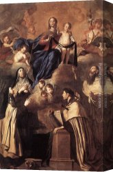 Mount Etna From Taormina Canvas Paintings - Our Lady of Mount Carmel by Pietro Novelli