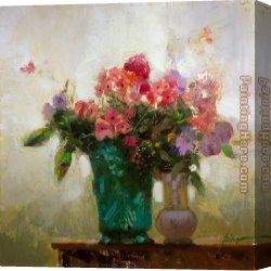 Colorful Canvas Paintings - COLORFUL BOUQUET by Pino