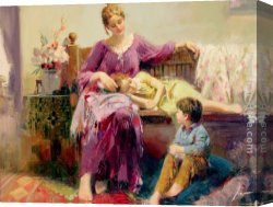 Childhood Sweethearts Canvas Paintings - My Childhood Years by Pino