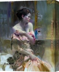 Pink Canvas Paintings - STUDY FOR PINK TAFFETA by Pino