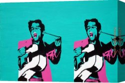 Allegory of Arts Canvas Paintings - guitar player by Pop art