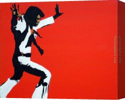 Napoleon, King of Italy Canvas Paintings - king elvis on red by Pop art