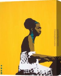 Allegory of Arts Canvas Paintings - nina on yellow by Pop art